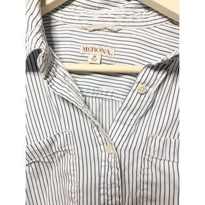 Merona Navy Blue/White Button Down
